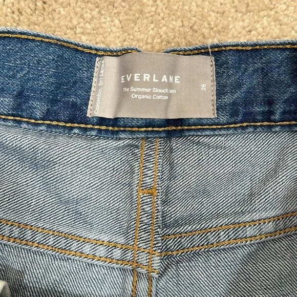 Everlane NWT Summer Slouch Button Front Blue Jean Denim Organic Cotton Women 28 - Picture 8 of 11